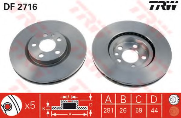 Imagine Set frana, frana disc TRW GTD1074