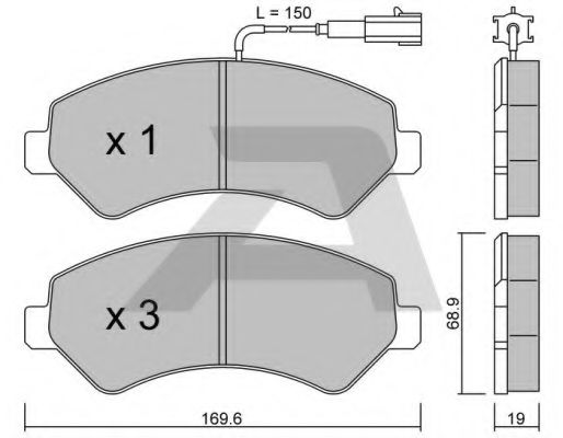 Imagine set placute frana,frana disc AISIN BPFI-1008