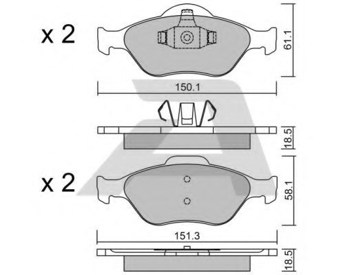 Imagine set placute frana,frana disc AISIN BPFO-1008