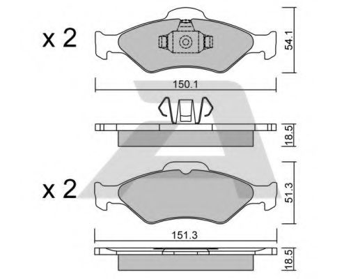 Imagine set placute frana,frana disc AISIN BPFO-1012