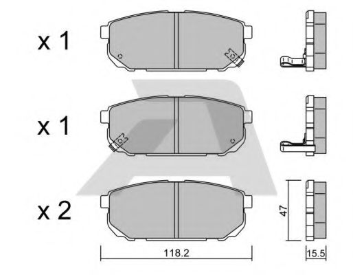 Imagine set placute frana,frana disc AISIN BPKI-2001