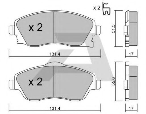 Imagine set placute frana,frana disc AISIN BPOP-1005