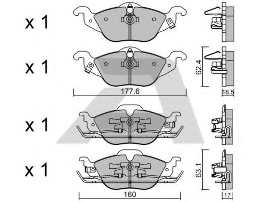 Imagine set placute frana,frana disc AISIN BPOP-1006