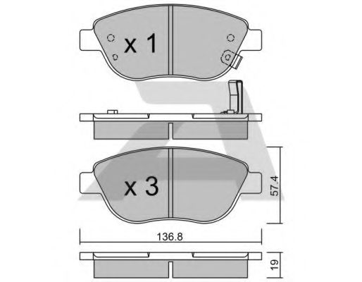 Imagine set placute frana,frana disc AISIN BPOP-1007