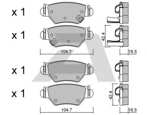 Imagine set placute frana,frana disc AISIN BPOP-2005