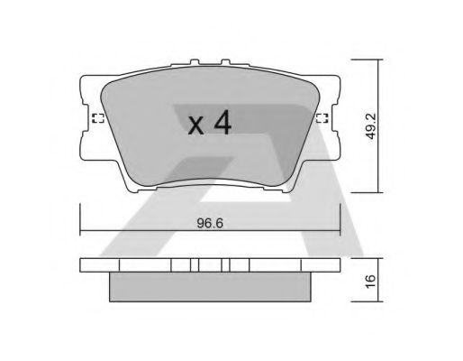 Imagine set placute frana,frana disc AISIN BPTO-2007