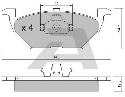 Imagine set placute frana,frana disc AISIN BPVW-1012