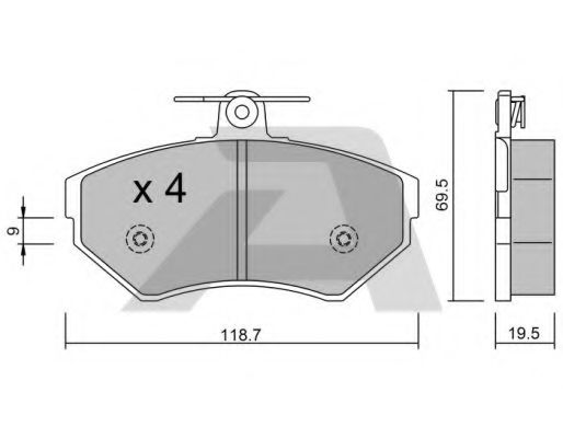 Imagine set placute frana,frana disc AISIN BPVW-1013