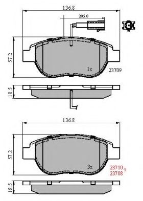 Imagine set placute frana,frana disc NATIONAL NP2208