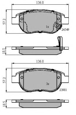 Imagine set placute frana,frana disc NATIONAL NP2527