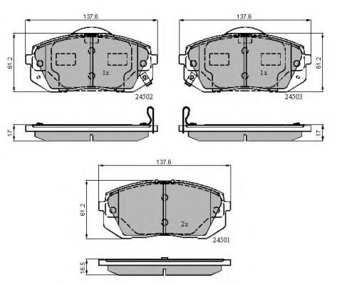 Imagine set placute frana,frana disc NATIONAL NP2602