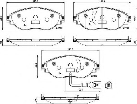 Imagine set placute frana,frana disc NATIONAL NP2684