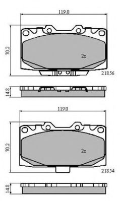 Imagine set placute frana,frana disc NATIONAL NP2690