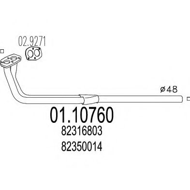 Imagine Racord evacuare MTS 01.10760