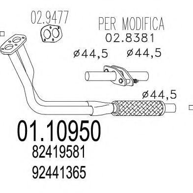Racord evacuare MTS 01.10950