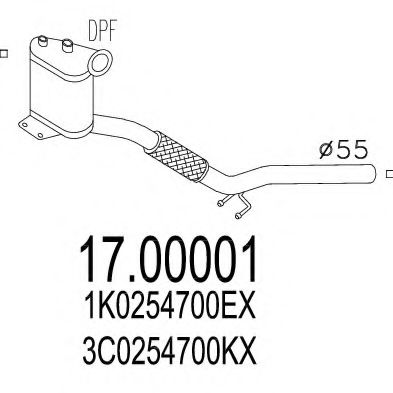 Filtru funingine/particule, sist.de esapament MTS 17.00001