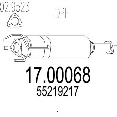 Filtru funingine/particule, sist.de esapament MTS 17.00068