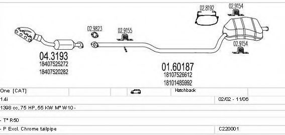 Sistem de esapament MTS C220001000003