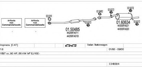 Sistem de esapament MTS C340004004856