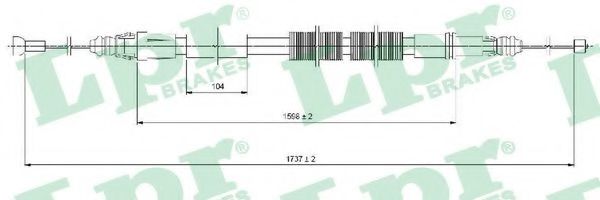 Imagine Cablu, frana de parcare LPR C1028B
