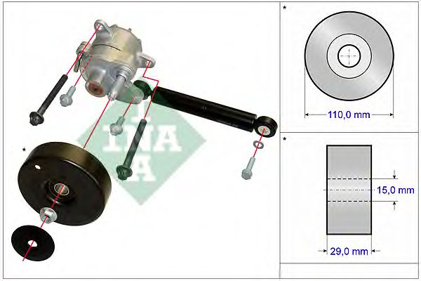 Imagine Set reparatie, brat tensionare curea trapezoidala INA 533 0116 10