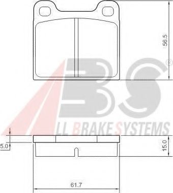 Imagine set placute frana,frana disc A.B.S. 36009