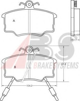 Imagine set placute frana,frana disc A.B.S. 36185