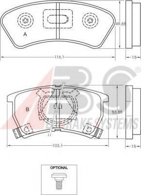 Imagine set placute frana,frana disc A.B.S. 36620