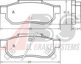 Imagine set placute frana,frana disc A.B.S. 36636