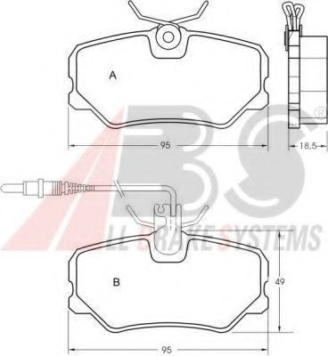 Imagine set placute frana,frana disc A.B.S. 36651