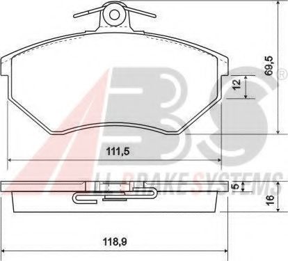 Imagine set placute frana,frana disc A.B.S. 36790 OE