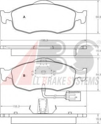 Imagine set placute frana,frana disc A.B.S. 36808 OE