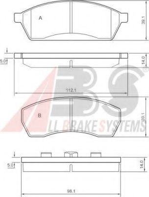 Imagine set placute frana,frana disc A.B.S. 36830 OE