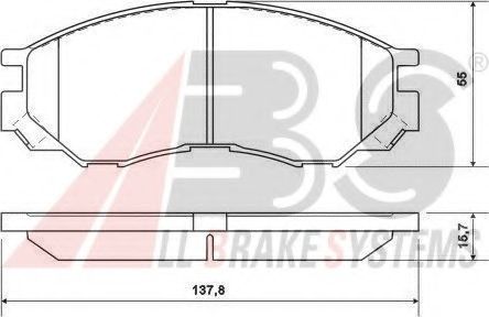 Imagine set placute frana,frana disc A.B.S. 36925 OE