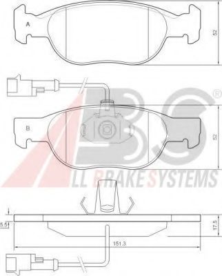 Imagine set placute frana,frana disc A.B.S. 37012 OE