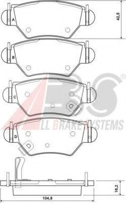 Imagine set placute frana,frana disc A.B.S. 37059 OE