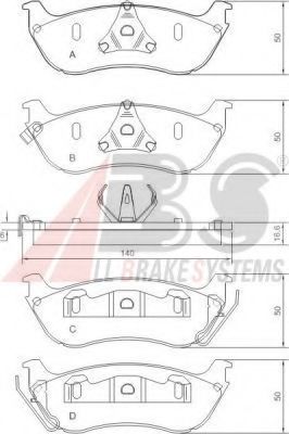 Imagine set placute frana,frana disc A.B.S. 37148