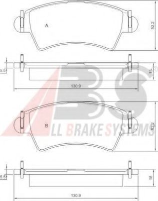 Imagine set placute frana,frana disc A.B.S. 37153 OE