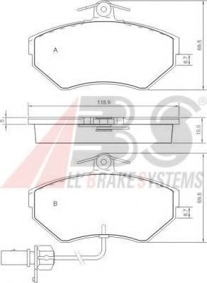 Imagine set placute frana,frana disc A.B.S. 37160 OE