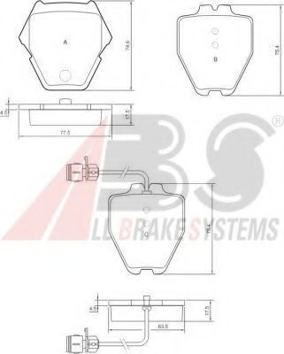 Imagine set placute frana,frana disc A.B.S. 37162