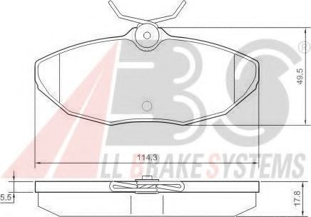 Imagine set placute frana,frana disc A.B.S. 37178 OE