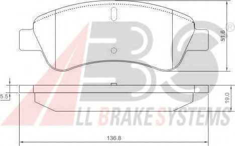 Imagine set placute frana,frana disc A.B.S. 37272 OE