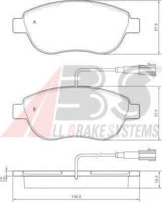 Imagine set placute frana,frana disc A.B.S. 37282 OE