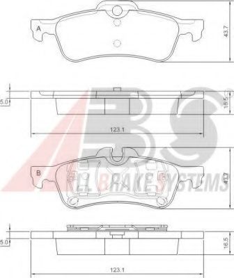 Imagine set placute frana,frana disc A.B.S. 37305