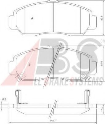 Imagine set placute frana,frana disc A.B.S. 37312