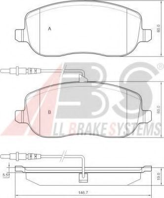 Imagine set placute frana,frana disc A.B.S. 37329