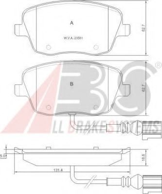 Imagine set placute frana,frana disc A.B.S. 37338 OE