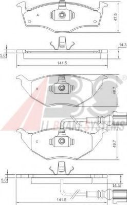 Imagine set placute frana,frana disc A.B.S. 37345 OE