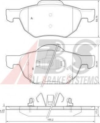 Imagine set placute frana,frana disc A.B.S. 37359 OE