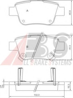 Imagine set placute frana,frana disc A.B.S. 37401